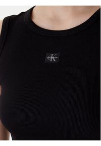 Calvin Klein Top LV047C201G Czarny Slim Fit. Kolor: czarny. Materiał: bawełna #4