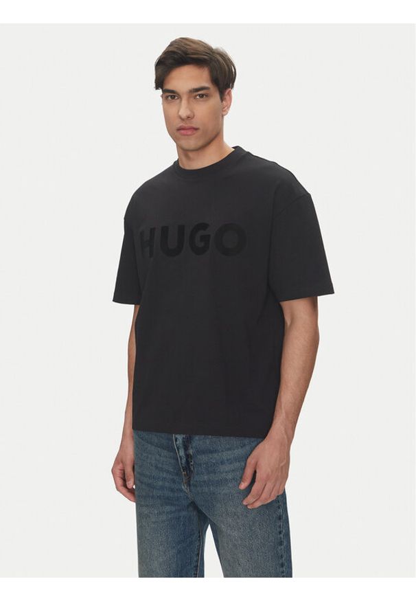 Hugo - HUGO T-Shirt Dinkee 50525765 Czarny Oversize. Kolor: czarny. Materiał: bawełna