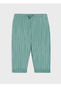 Sinsay - Spodnie regular w paski - turkusowy. Kolor: turkusowy. Wzór: paski #1