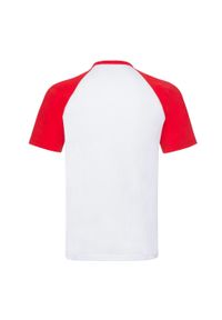 FRUIT OF THE LOOM - Męska Koszulka Baseballowa Valueweight. Kolor: biały, czerwony, wielokolorowy