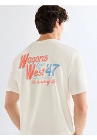 Wrangler - MESKA KOSZULKA WRANGLER GRAPHIC TEE WORN WHITE 112377994 #6