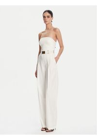 Elisabetta Franchi Kombinezon TU05152E2 100 Écru Regular Fit. Materiał: syntetyk