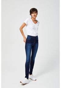 MOODO - Jegginsy w kolorze navy. Materiał: jeans, bawełna, poliester, elastan. Długość: długie. Wzór: gładki #1