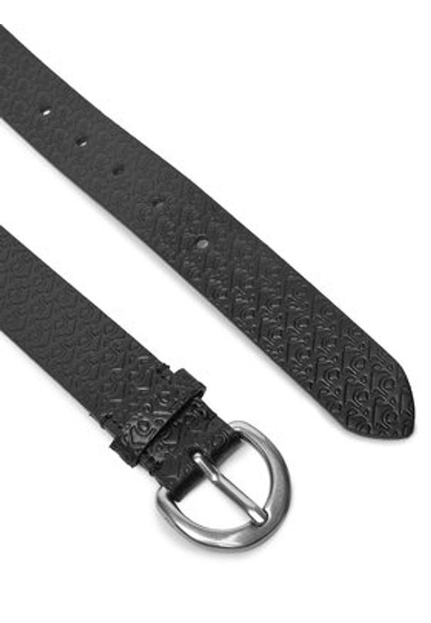 Calvin Klein Pasek Damski Classic Buckle Aop 30Mm LV04K7019G Czarny. Kolor: czarny. Materiał: skóra