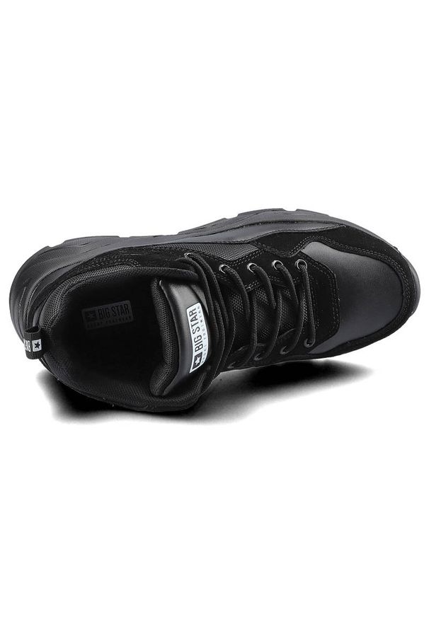 Big-Star - Czarne Sneakersy Big Star Damskie Sportowe Półbuty. Okazja: na co dzień. Zapięcie: sznurówki. Kolor: czarny. Materiał: zamsz, skóra ekologiczna, materiał, syntetyk. Szerokość cholewki: normalna. Styl: sportowy