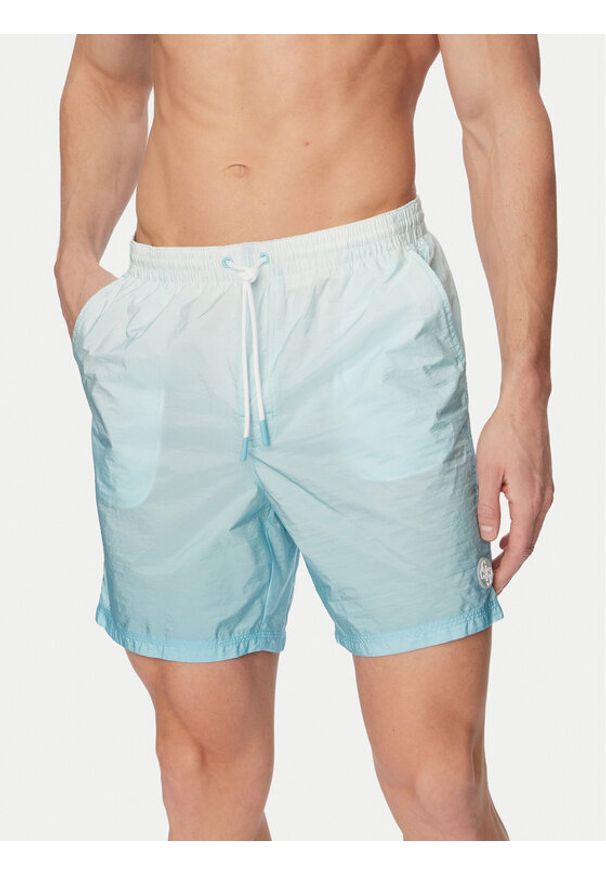 Guess Szorty kąpielowe F6GT19 WN172 Turkusowy Regular Fit. Kolor: turkusowy. Materiał: poliamid