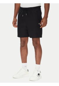 Calvin Klein Jeans Szorty sportowe Premium Terry LV04RC280G Czarny Regular Fit. Kolor: czarny. Materiał: bawełna. Styl: sportowy #1