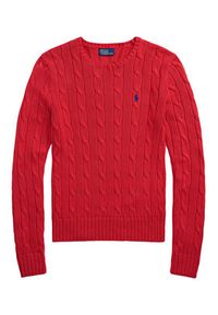 Polo Ralph Lauren Sweter 211971869019 Czerwony Slim Fit. Typ kołnierza: polo. Kolor: czerwony. Materiał: bawełna #4