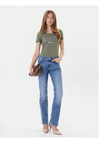 Guess T-Shirt W5YI05 J1314 Khaki Regular Fit. Kolor: brązowy. Materiał: bawełna