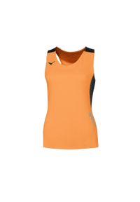 Damski tank top Mizuno Premium. Kolor: czarny, pomarańczowy, wielokolorowy. Sport: fitness