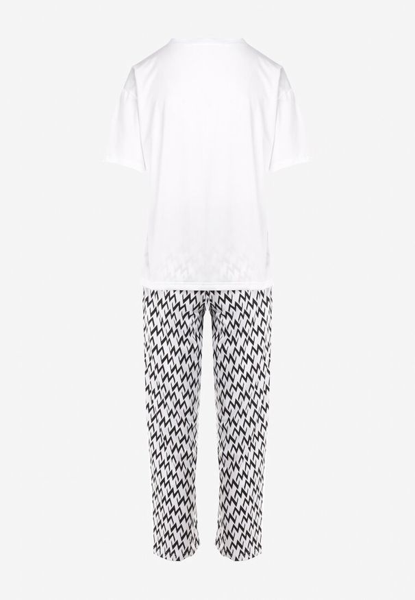 Renee - Biały Komplet Piżamowy Feeky. Kolor: biały. Długość: krótkie. Wzór: gładki