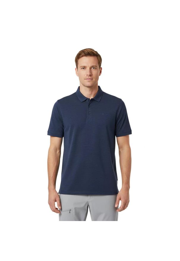 FJORK MERINO - Koszulka polo Rigi Merino. Typ kołnierza: polo. Kolor: niebieski. Materiał: wełna. Styl: sportowy