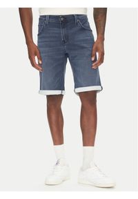 Mustang Szorty jeansowe Chicago Z 1016351 Niebieski Slim Fit. Kolor: niebieski. Materiał: bawełna