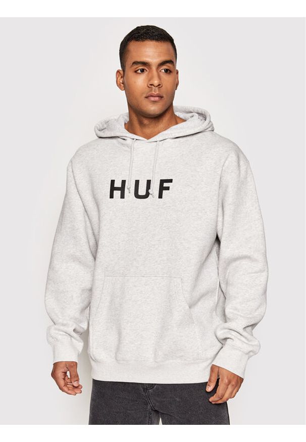 HUF Bluza Essentials Og Logo PF00490 Szary Regular Fit. Kolor: szary. Materiał: bawełna