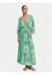 LOLA CASADEMUNT Sukienka letnia LS2616049 Zielony jasny Relaxed Fit. Kolor: zielony. Materiał: wiskoza. Sezon: lato #5