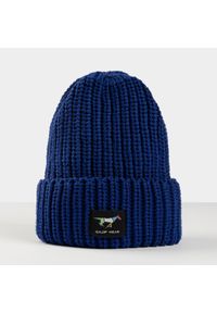 Zimowa czapka jeździecka GALOP WEAR - gruba, 100% wełna merino. Kolor: niebieski. Materiał: wełna. Wzór: ze splotem. Sezon: zima. Styl: casual, sportowy #1
