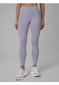 4f - 4F Legginsy treningowe bezszwowe damskie - fioletowe M/L. Stan: podwyższony. Kolor: fioletowy. Materiał: skóra. Długość: długie. Sport: fitness #2