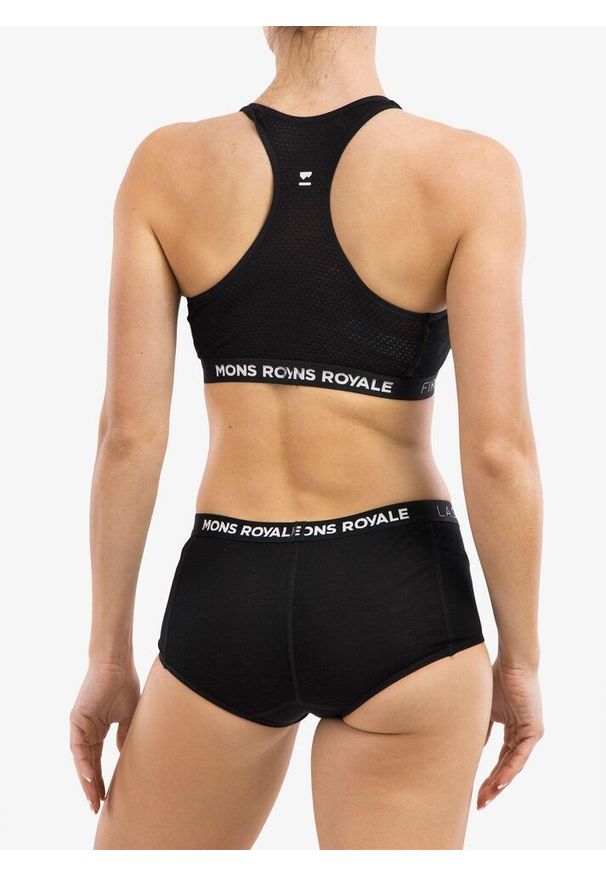 MONS ROYALE - Biustonosz sportowy Mons Royale Sierra Sports Bra. Kolor: czarny. Sport: bieganie
