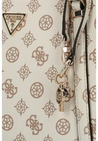 Guess - GUESS Beżowa logowana shopperka damska Daryna Elite. Kolor: beżowy. Materiał: skórzane