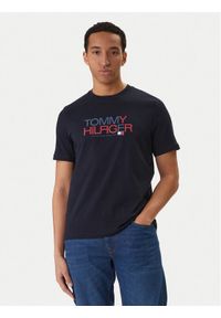 TOMMY HILFIGER - Tommy Hilfiger T-Shirt Brand Love Big Text MW0MW42369 Granatowy Regular Fit. Kolor: niebieski. Materiał: bawełna #1