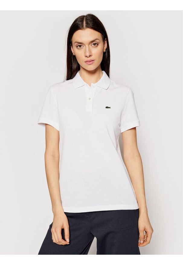 Lacoste Polo PF7839 Biały Classic Fit. Typ kołnierza: polo. Kolor: biały. Materiał: bawełna