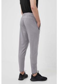 Hummel spodnie dresowe Interval kolor szary gładkie. Kolor: szary. Materiał: dresówka. Wzór: gładki #4