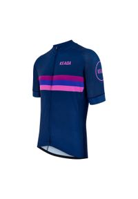 KEADA SPORTS - Męska koszulka rowerowa z krótkim rękawem - Sunset. Kolor: fioletowy. Długość rękawa: krótki rękaw. Długość: krótkie. Sport: kolarstwo