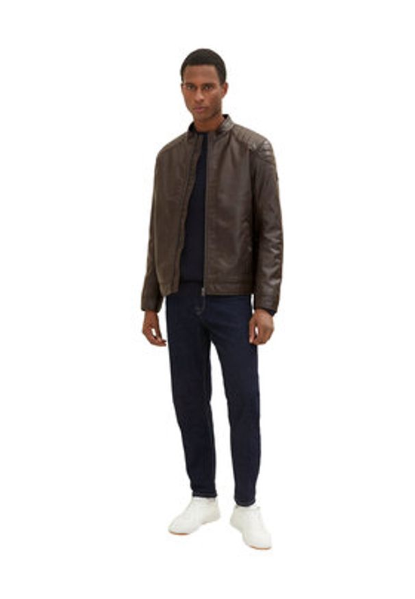 Tom Tailor Kurtka z imitacji skóry 1026337 Brązowy. Kolor: brązowy. Materiał: skóra, syntetyk