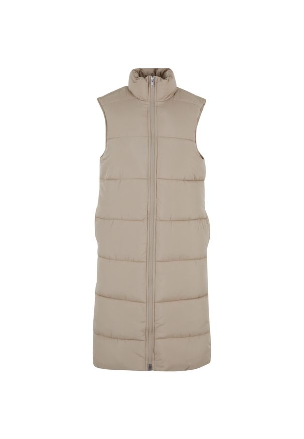 Damska długa kurtka Urban Classics. Kolor: beżowy. Materiał: puch. Długość: długie. Styl: elegancki