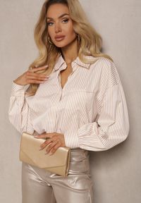 Renee - Beżowa Koszula z Długim Rękawem Zapinana na Guziki z Kieszonką Vloenni. Okazja: na co dzień. Typ kołnierza: kołnierzyk klasyczny. Kolekcja: plus size. Kolor: beżowy. Długość rękawa: długi rękaw. Długość: długie. Styl: klasyczny, casual, elegancki #5