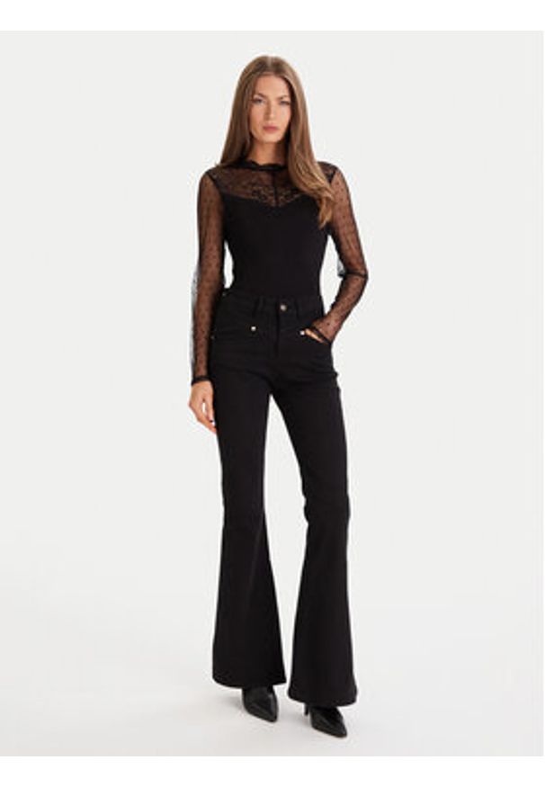 Morgan Bluzka 252-TGLOW Czarny Regular Fit. Kolor: czarny. Materiał: wiskoza