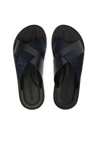 Emporio Armani Klapki X4P124 XN787 MB007 Granatowy. Kolor: niebieski. Materiał: skóra #4