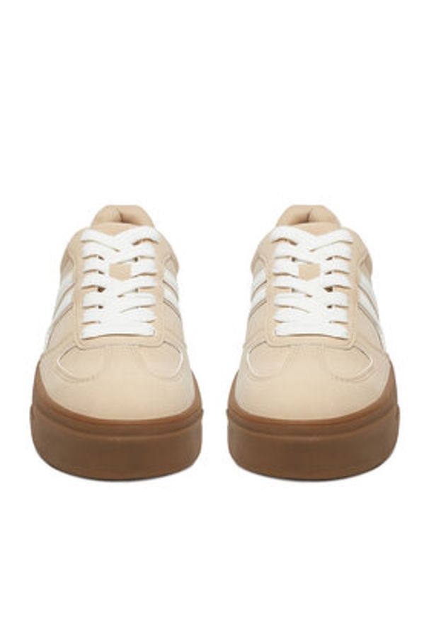 DeeZee Sneakersy AM2518 Beżowy. Kolor: beżowy. Materiał: skóra