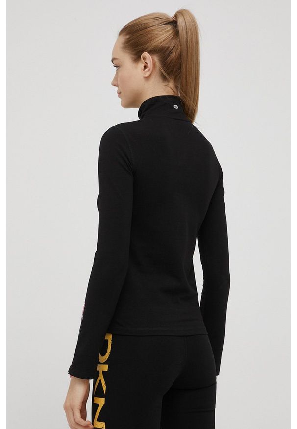 DKNY - Dkny bluza damska kolor czarny z nadrukiem. Kolor: czarny. Materiał: dzianina. Wzór: nadruk