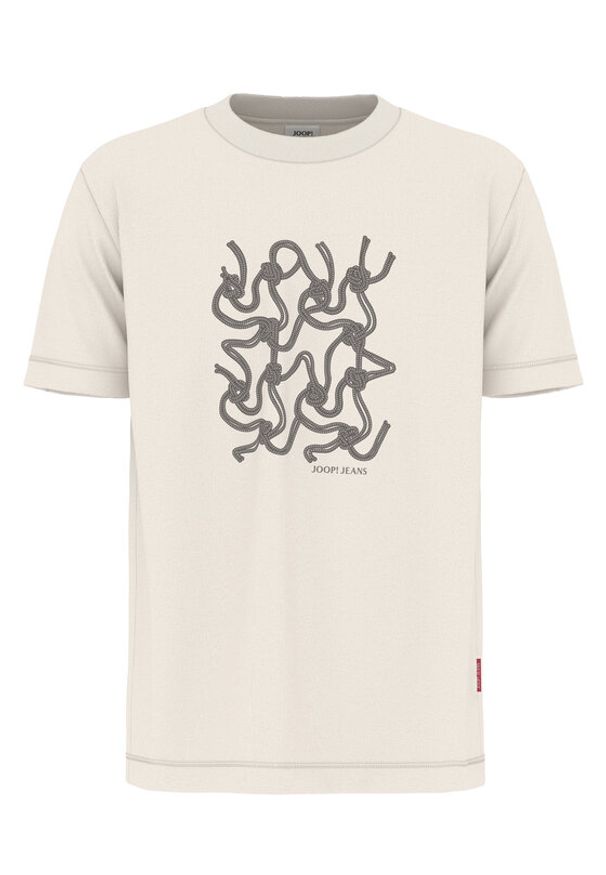 JOOP! Jeans T-Shirt 15 JJJ-08Anup 30047002 Beżowy Modern Fit. Kolor: beżowy. Materiał: bawełna