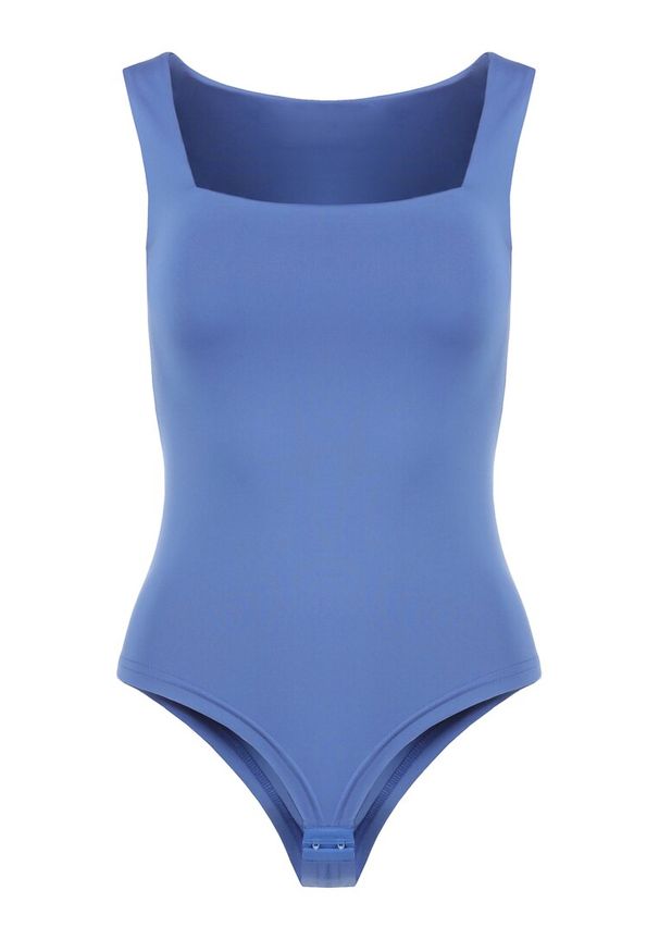 Born2be - Niebieskie Body Hyrmime. Typ kołnierza: dekolt kwadratowy. Kolor: niebieski. Materiał: jeans, dzianina. Długość rękawa: bez rękawów. Sezon: lato. Styl: klasyczny