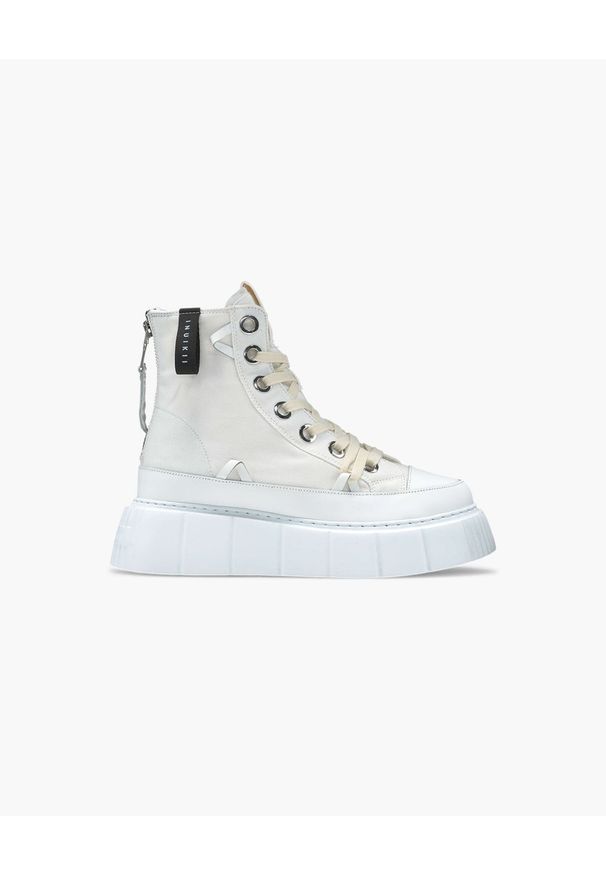Inuikii - INUIKII MATILDA CANVAS HIGH Sneakersy damskie. Okazja: na co dzień, na spacer. Wysokość cholewki: przed kolano. Kolor: biały. Materiał: guma, materiał. Szerokość cholewki: normalna. Sezon: lato. Sport: turystyka piesza