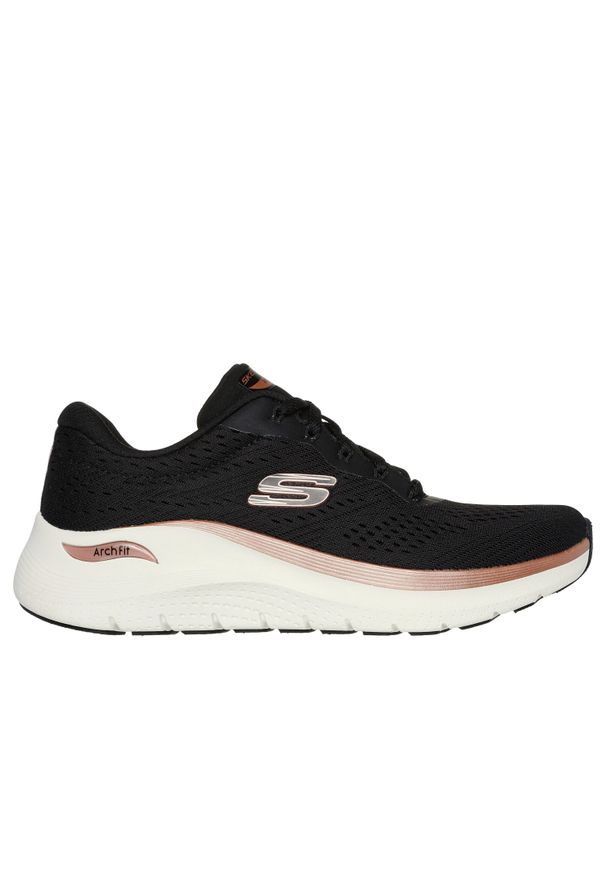 skechers - Sneakersy damskie Skechers Arch Fit 2.0 Glow The Distance. Okazja: na co dzień. Zapięcie: sznurówki. Kolor: czarny, wielokolorowy, różowy. Materiał: materiał, syntetyk, tkanina. Szerokość cholewki: normalna. Sport: turystyka piesza