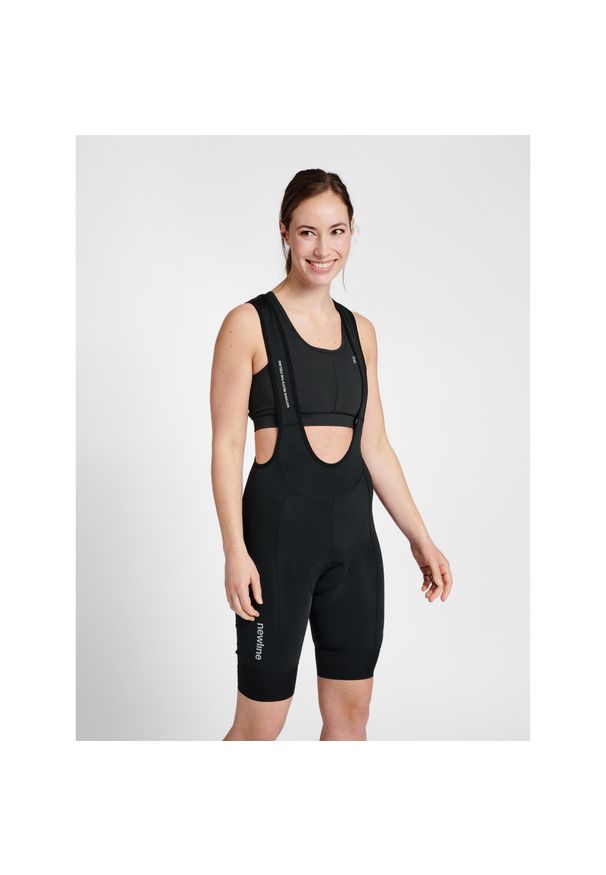 NewLine - Damskie spodenki na szelkach Newline Core Panel. Kolor: czarny. Materiał: jersey, nylon. Długość rękawa: na ramiączkach. Sport: kolarstwo