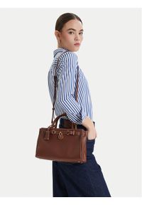 TOMMY HILFIGER - Tommy Hilfiger Torebka American Icon Mini Tote Leather AW0AW17926 Brązowy. Kolor: brązowy. Materiał: skórzane #1