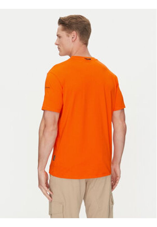 Napapijri T-Shirt S-Badge NP0A4I3N Pomarańczowy Regular Fit. Kolor: pomarańczowy. Materiał: bawełna