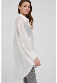 Answear Lab bluzka damska kolor biały. Kolor: biały. Materiał: tkanina. Długość: krótkie. Styl: wakacyjny