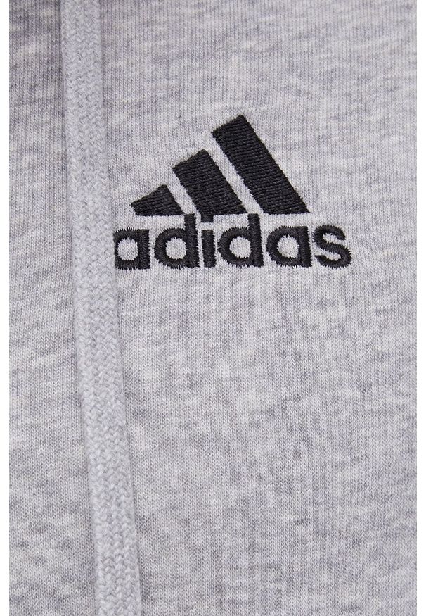 Adidas - adidas - Bluza. Typ kołnierza: kaptur. Kolor: szary. Materiał: materiał, bawełna. Wzór: aplikacja
