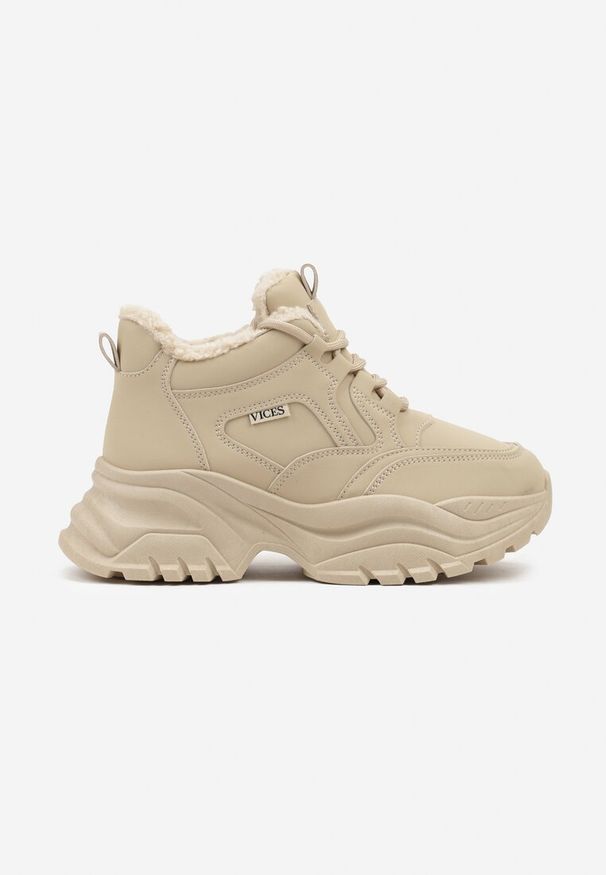 Born2be - Brązowe Sneakersy Vices w Stylu Traperków Chunky na Grubej Podeszwie Leandre. Okazja: na co dzień. Kolor: brązowy. Materiał: jeans. Styl: sportowy, casual