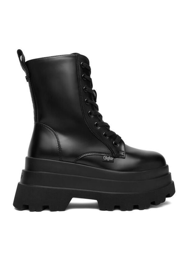 Buffalo Trzewiki Jupiter Lace Up Mid 1622609 Czarny. Kolor: czarny. Materiał: skóra