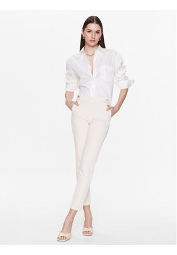 Liu Jo Spodnie materiałowe WA3236 T9257 Écru Slim Fit. Materiał: materiał, bawełna