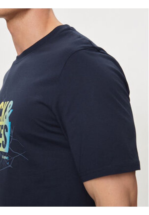 Jack & Jones - Jack&Jones T-Shirt Map 12257908 Granatowy Regular Fit. Kolor: niebieski. Materiał: bawełna