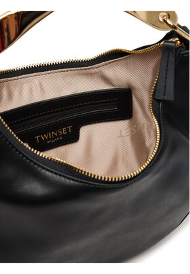 TwinSet - TWINSET Torebka Hobo 252TD8160 Czarny. Kolor: czarny. Materiał: skórzane