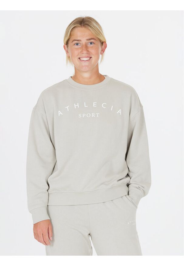 Athlecia Bluza Asport W Crew Neck EA233346 Beżowy Regular Fit. Kolor: beżowy. Materiał: syntetyk, bawełna