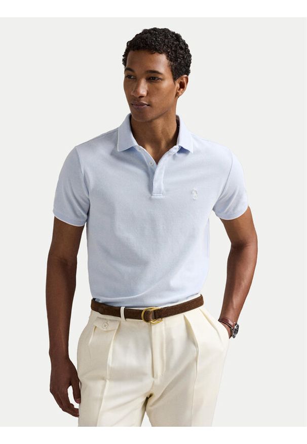 Polo Ralph Lauren Polo 710963494004 Błękitny Custom Slim Fit. Typ kołnierza: polo. Kolor: niebieski. Materiał: bawełna